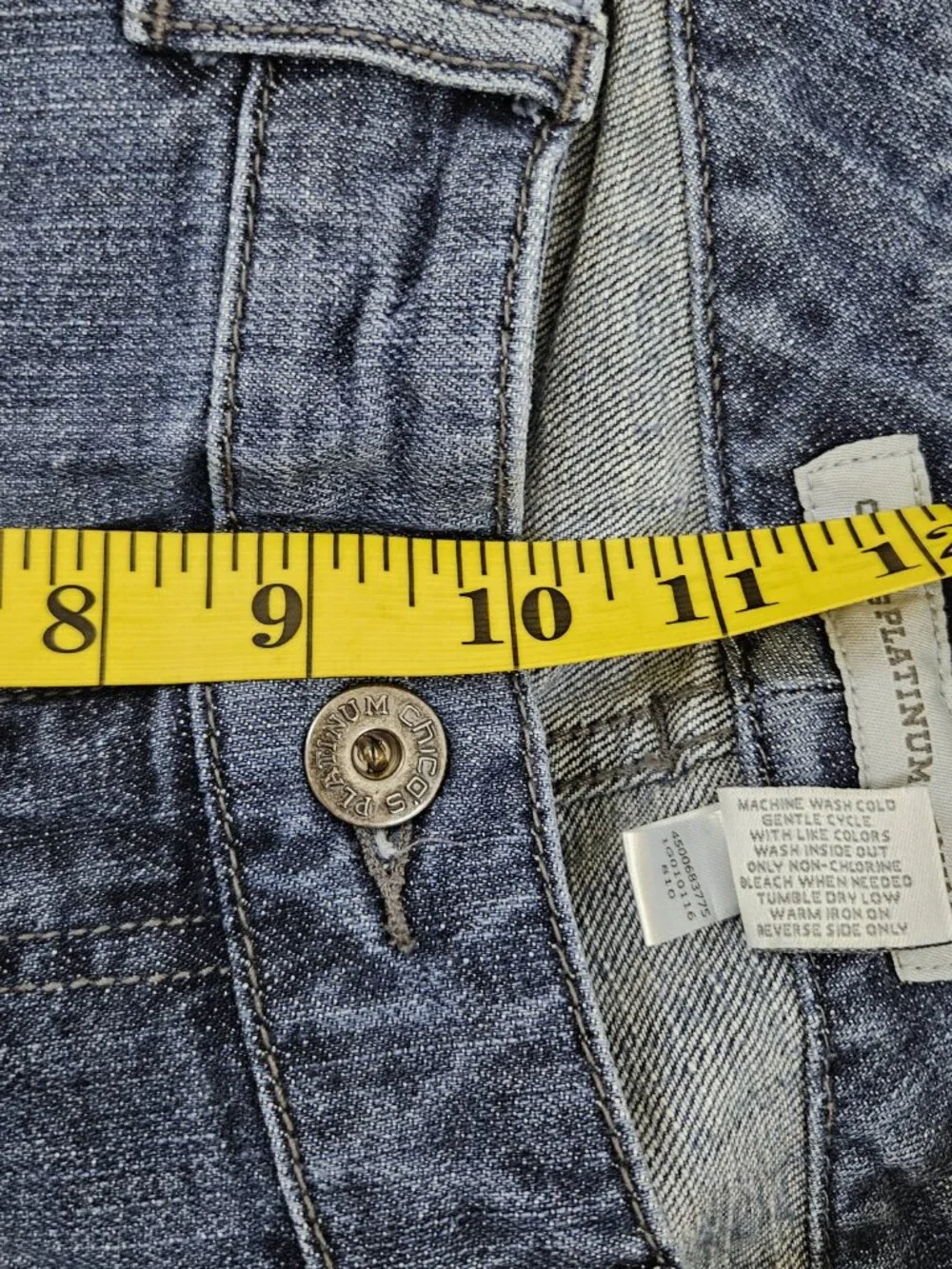 Lot 3 Chicos Size 1 Jeans Blue Gray Turquoise Mid Rise Straight Leg Ankle Pants - Picture 10 of 16